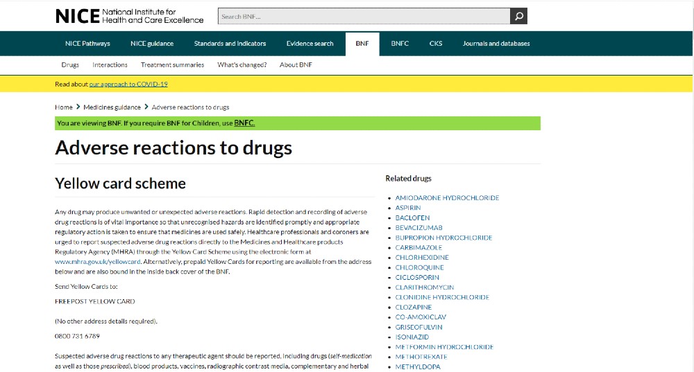 14B) Critical IMPORTANCE OF REPORTING reactions to drugs: Yellow card scheme