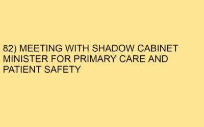 82) MEETING WITH SHADOW CABINET MINISTER FOR PRIMARY CARE AND PATIENT SAFETY