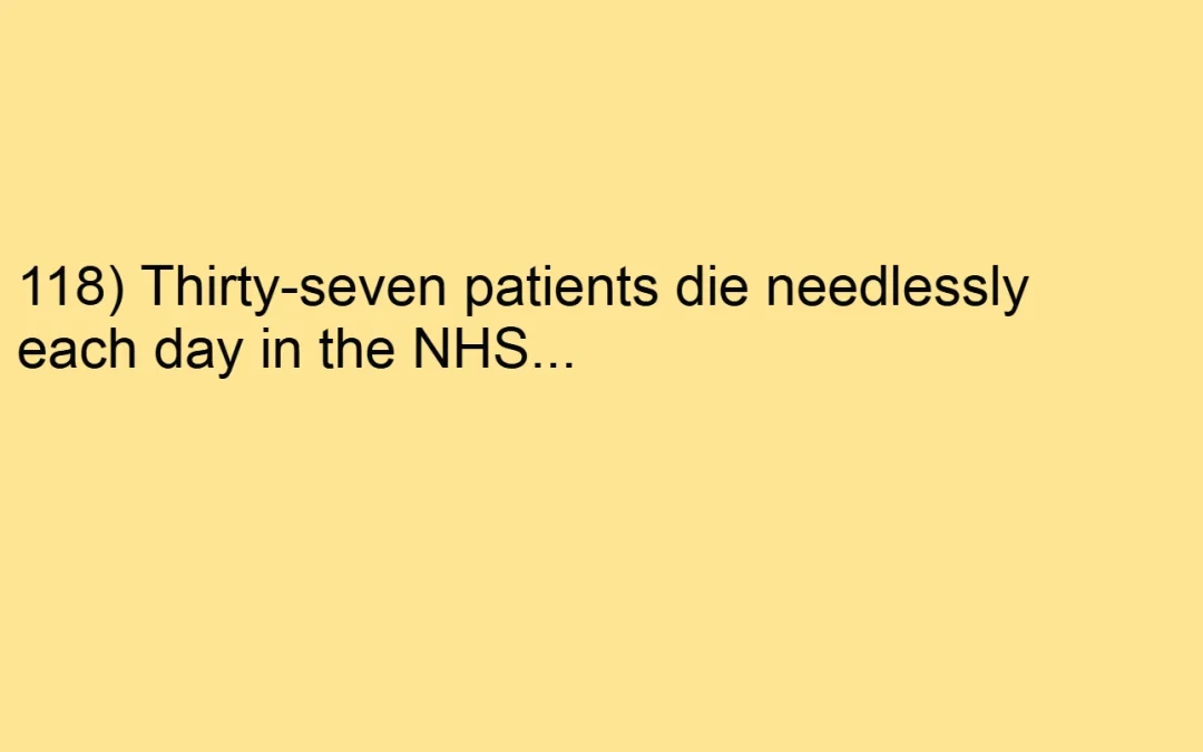 118) Thirty-seven patients die needlessly each day in the NHS